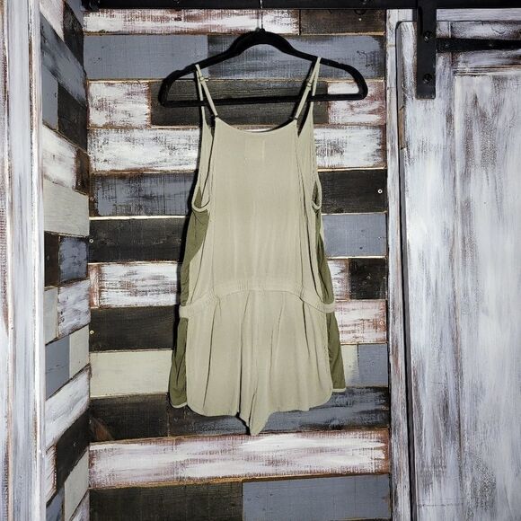 Olive Green Jumper Spaghetti Strap Romper - Picture 3 of 5